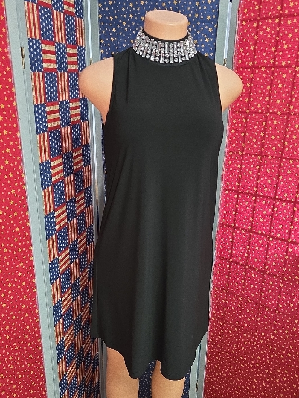 Boston Proper Black Sleeveless Jewel Collar Camisole